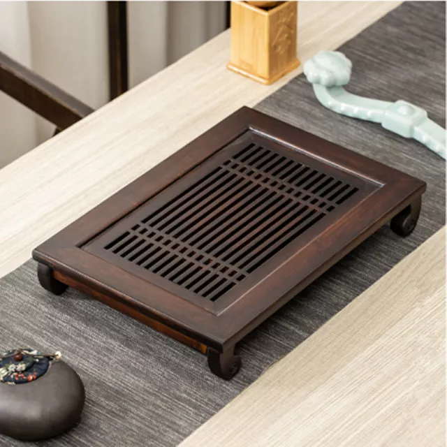 Natural Hard Bamboo Kung Fu Gongfu Tea Tray Serving Table Tea Plate Elegant Tray