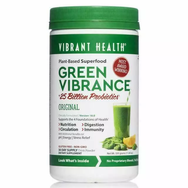 4 containers Vibrant Health GREEN VIBRANCE+25 billion Probiotics 11.9 Ex 07/2023