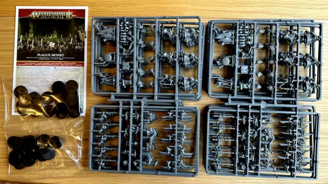 Warhammer Age of Sigmar Skaven Pestilens Plague Monks x40 - New on sprue, no box