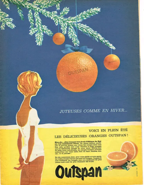 PUBLICITE ADVERTISING 025  1961  OUTPSAN oranges d'AFRIQUE DU SUD
