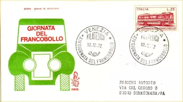 ITALIA 1972 FDC (Venetia) Giornata del francobollo ord