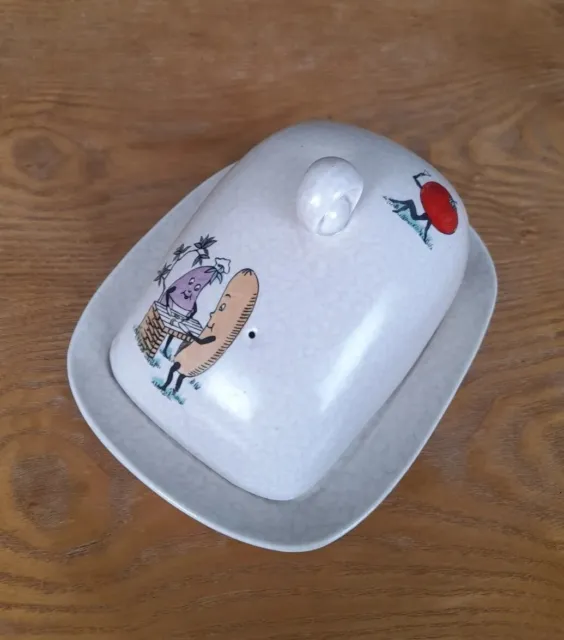 Gaiety Grill Barbecue Crown Devon Fieldings Vintage Butter Dish Retro VGC Quirky