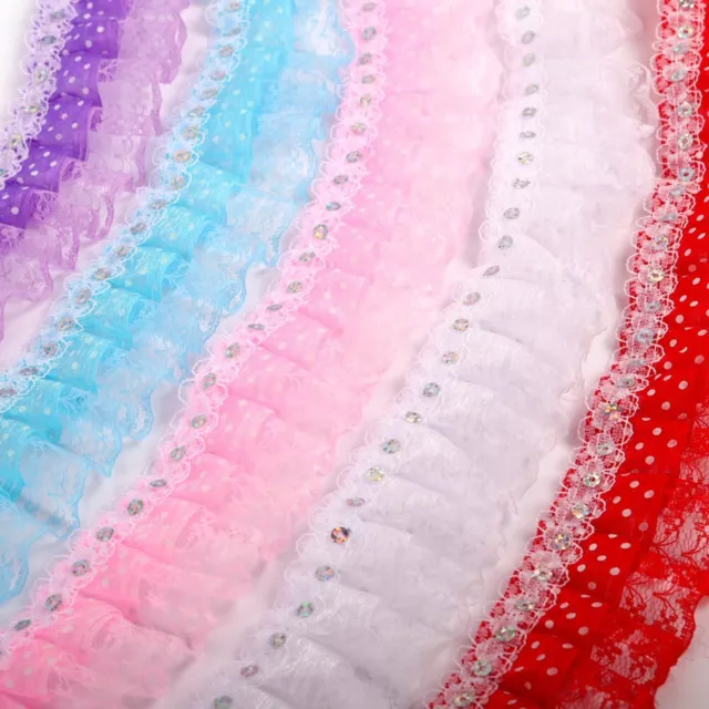Eye Catching Flower Sequin Lace Trim Ribbon for Sewing and Garment Decoration