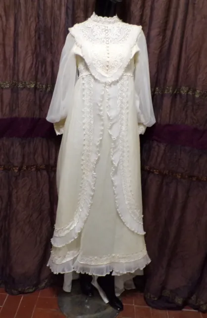 Vintage Alfred Angelo Floral Lace Wedding Bride Dress Gown