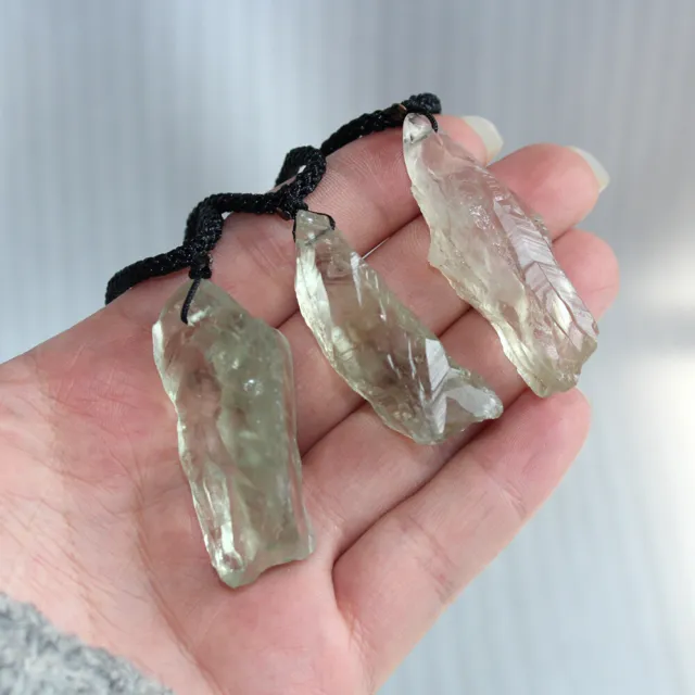 Natural Crystal Quartz Stone Pendulum Hexagonal Pendant Reiki Healing Necklace