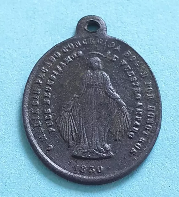 Medallon Religioso Antiguo   Con Escenas a Ambos Lados Ceca 1830 ano
