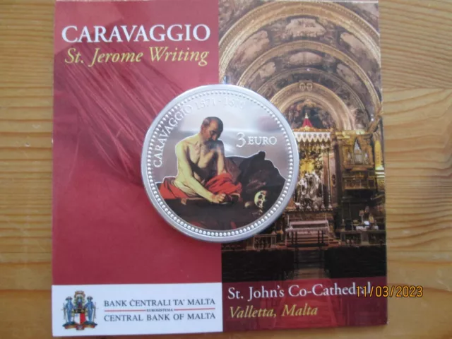 Malta - 3 Euro 2022 Caravaggio Coincard farbig