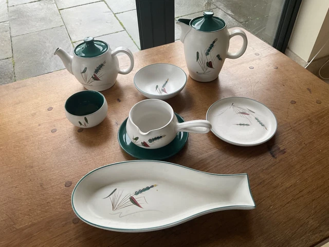 Job Lot Denby Greenwheat Pottery by Colledge Teapot Coffee Pot Sauce Gravy Dish