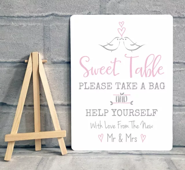 A5 Metal Candy Buffet Sweet Table Jar Table Sign Wedding Civil Partnership Party