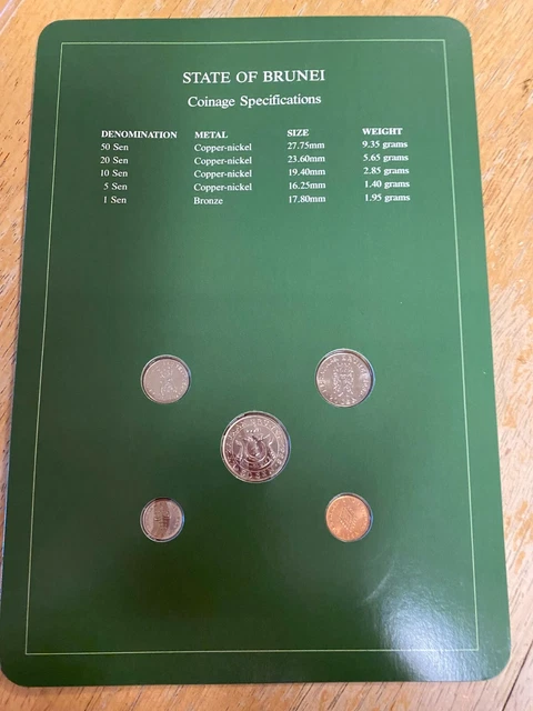 Coin Sets Of  All  Nations  State Of  Brunei  1984 - 85  Unc  No Card 2
