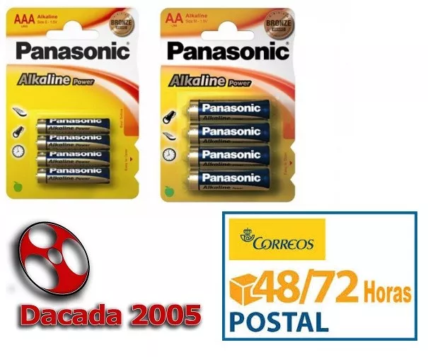 PILAS ALCALINAS AA y AAA PANASONIC ALKALINE POWER LR6 LR3 ALKALINAS 24h