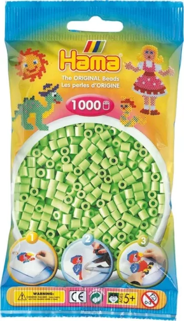 1 000 perles standard MIDI (Ø5 mm) vert pastel