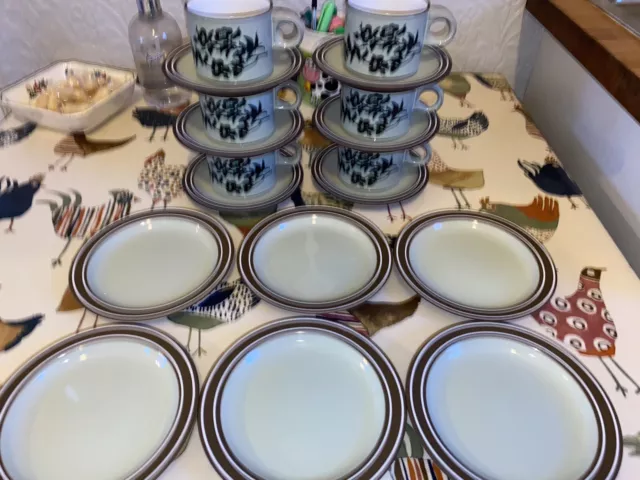 Hornsea Prelude Mint Green Tea Side Plates Cups And Saucers 6x Set VGC