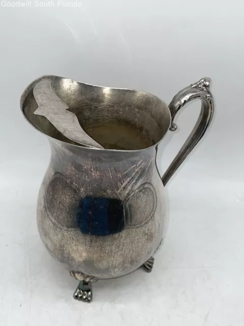 Leonard Silver Color Shell 3 Footed Handled Carved Towle Water Pitcher