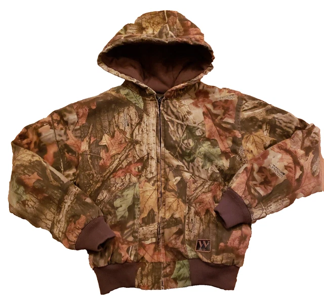 Walls Hunting Jacket Boys M Hooded Insulated Bomber Coat Noise Reducer Camo