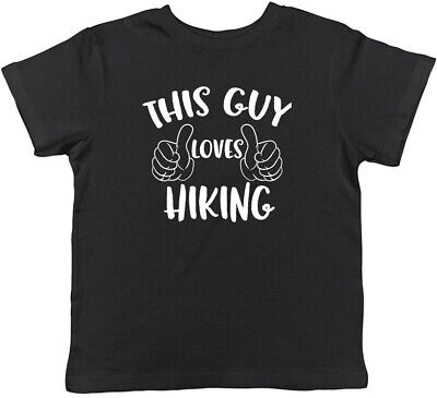 This Guy Loves Hiking Childrens Kids T-Shirt Boys Girls