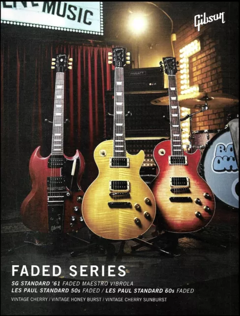 Gibson '61 SG 50s 60s Les Paul Standard 2020 Faded Series guitar ad print