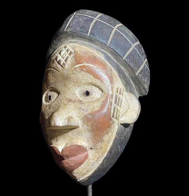 African vintage hand-carved wooden African tribal mask originating from -8290