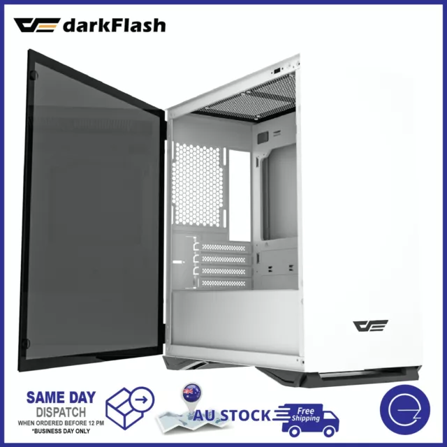 DarkFlash Gaming PC Computer Case Tempered Glass Micro-ATX Tower for 330mm GPU