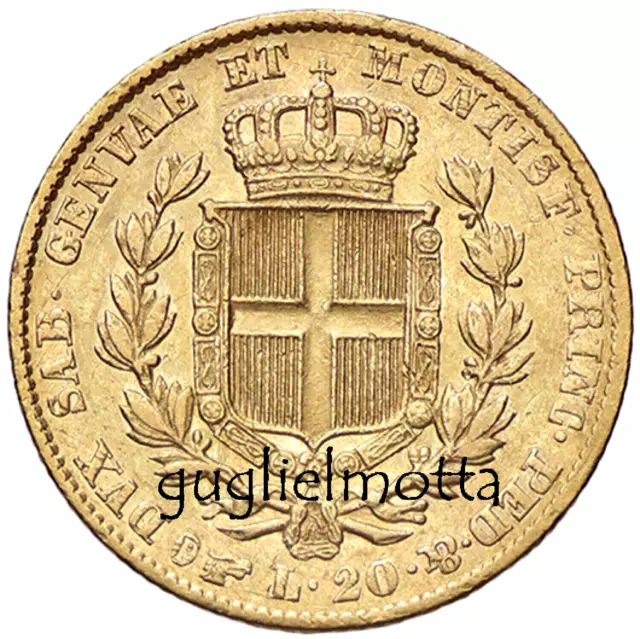 Carlo Alberto 20 Lire 1849 Torino Regno Di Sardegna Moneta Oro