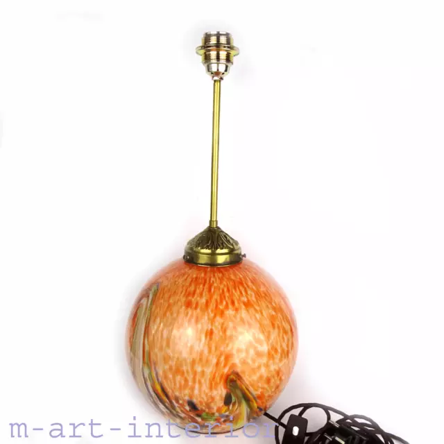 Art Deco Glas Lampe Tischleuchte Lamp KRALIK Eleonorenhain Böhmen 1920-1930 🧡 2