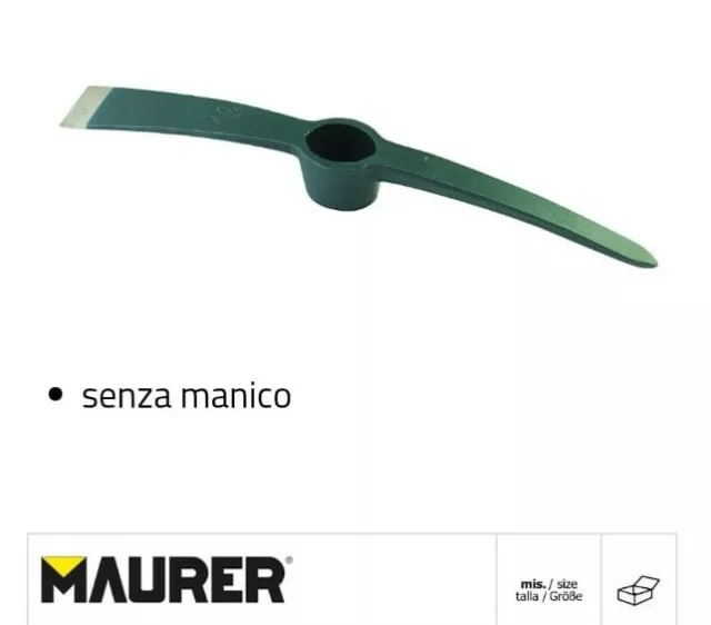 PICCONE MAURER - PUNTA E ZAPPA - ACCIAIO FORGIATO senza manico da 1,500kg