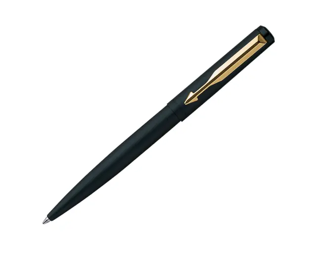 Parker Vector Matte Black Ball Point Pen BP New Gold Trim GT Blue Ink Quink NIB