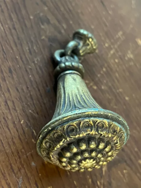 Antique vintage large 2 1/2" brass chandelier light fixture finial lamp part