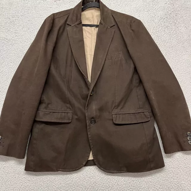 Old Navy Jacket Mens L Brown Blazer Sport Coat 100% Cotton Classic Preppy