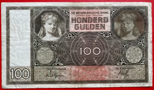 🇳🇱 Niederlande 100 Gulden Banknote 1932