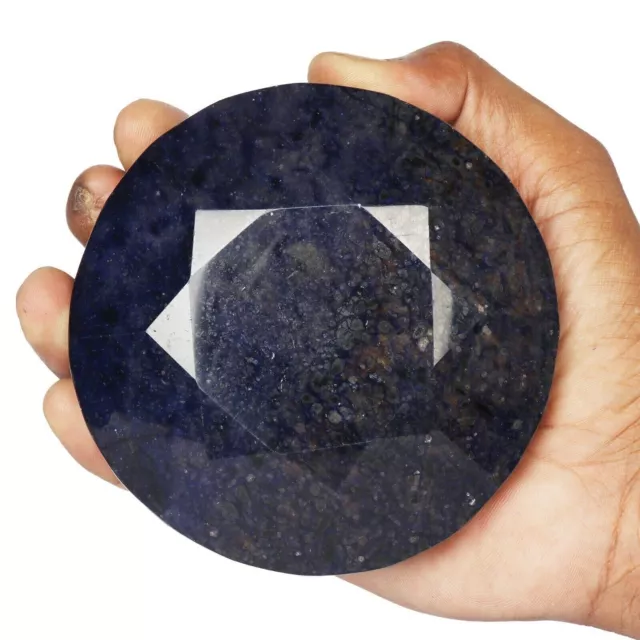 Large Natural Huge Blue Sapphire 776 Ct Round Faceted Cut Loose Gemstone Jewelry
