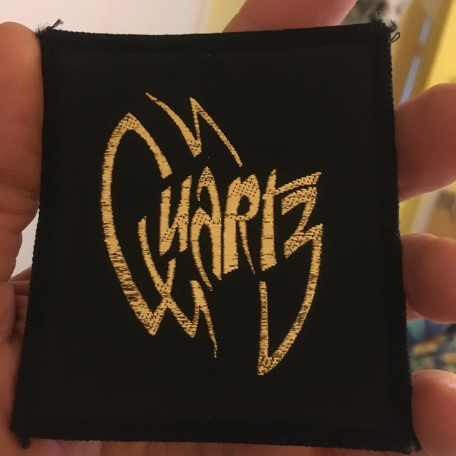 QUARTZ nwobhm patch Original Saxon Battle Jacket Heavy Metal Gold Glitter Black