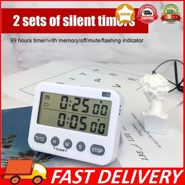KITCHEN STOPWATCH REMINDER Square Cooking Count Up Countdown LCD Screen ...