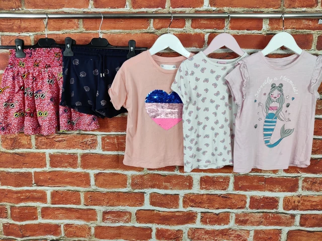 GIRLS BUNDLE AGE 5-6 YEARS NEXT M&S etc SHORTS SKIRT TOP T-SHIRT SUMMER 116CM
