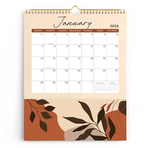 20242025 WALL CALENDAR with Pockets, Boho Wall Calendar 20242025 Runs