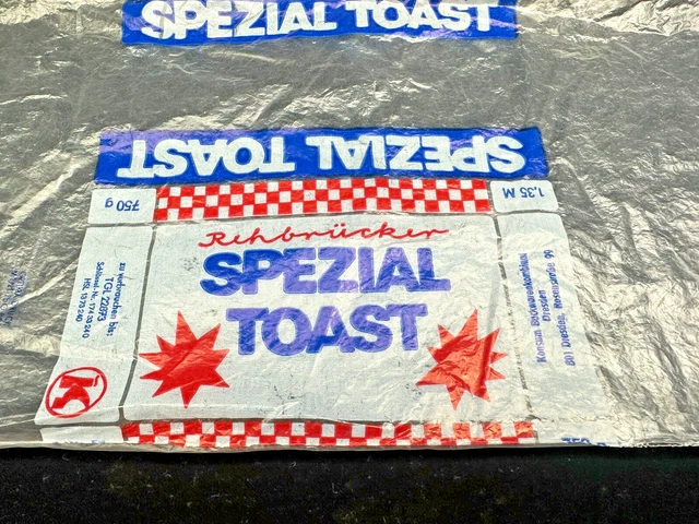 DDR ORIGINALE REHBRÜCKER Spezial Toast Tüte / Konsum Dresden / EVP 1,35 ...