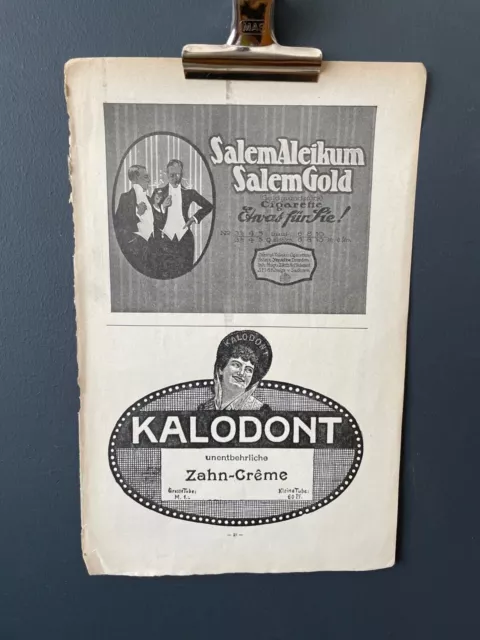 SALEM ALEIKUM GOLD Cigarettes et KALODONT vintage Magazine Publicité années...