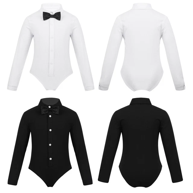 inhzoy ragazzi magliette a maniche lunghe gentleman shirt bambini somking abito canottiera