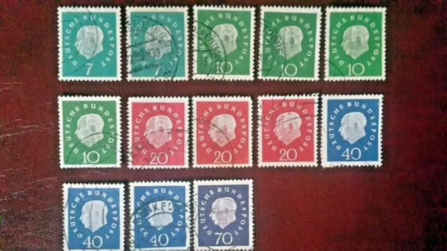 Deutschland 1959 Theodor Heuss (III) 302-306 kompletter Satz gestempelt