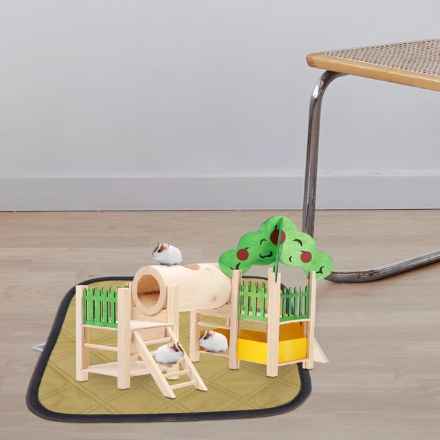 Hamster Cabin Wood Sport Toys Small Pet Castle Guinea Pig House 3