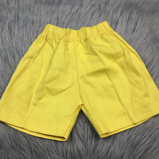 Vintage Toddler Solid Yellow Elastic Waist Basic Shorts