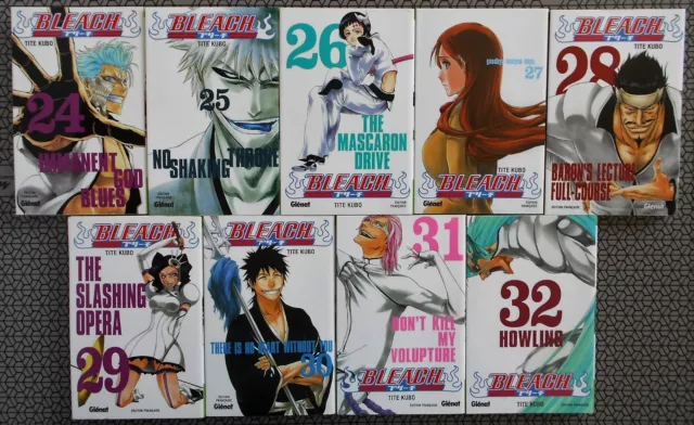 LOT de 9 MANGAS BLEACH Tome 24 à 32 TITE KUBO - VF - Edition GLENAT