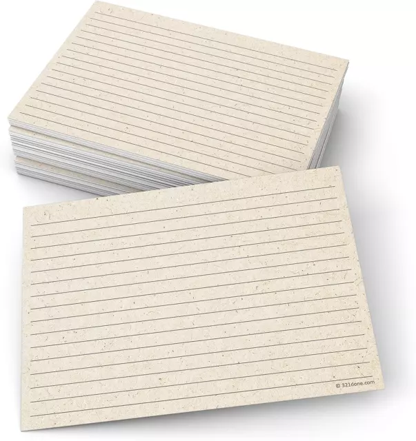 Jumbo Rustic Index Cards - Made in USA - Large Size 5X7 Horizontal (Set of 50),