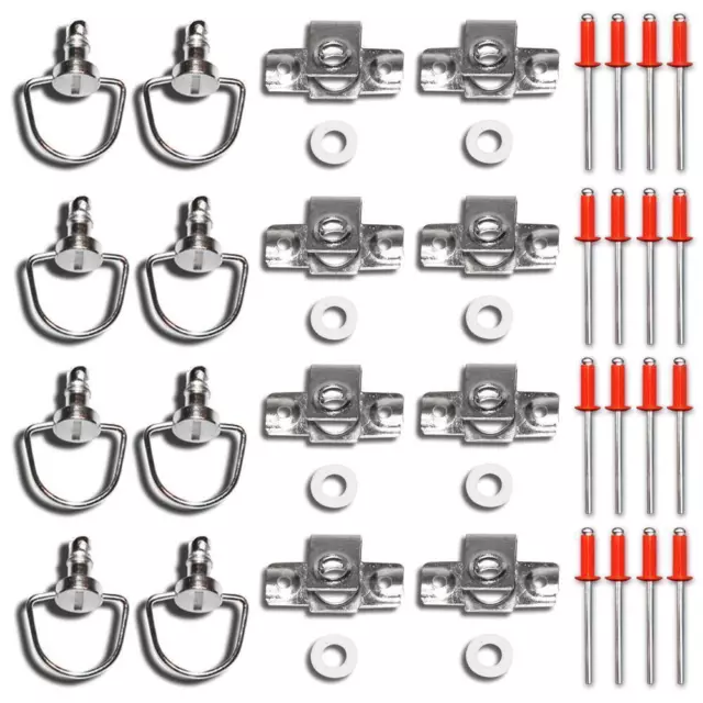 Schnellverschluss Motorrad 14 17 19  mm 8er Set Verschlüsse Edelstahl Nietplatte