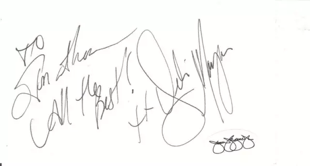 DEBI MAZAR Signed To Johnathon 3x5 Index Card Actress/Good Fellows JSA Sticker