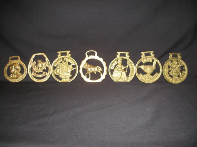Vintage Horse Harness Brass Medallion Bridle Ornaments