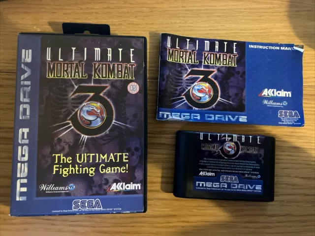 Mega Drive ULTIMATE MORTAL KOMBAT 3 Boxed & Complete Sega PAL UK Version