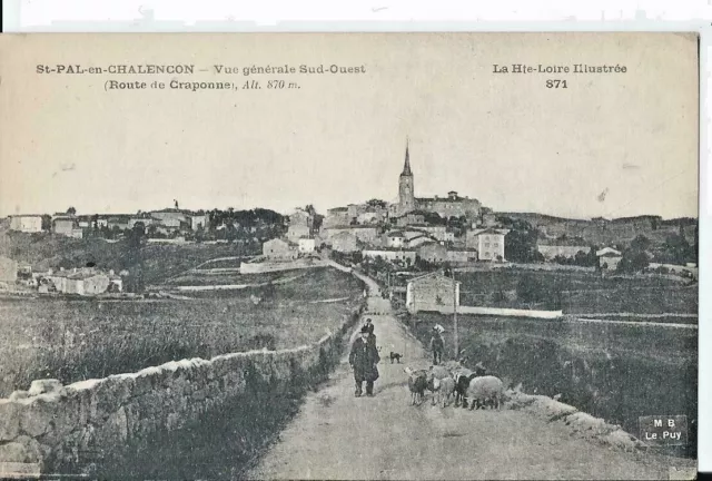 CPA - St-PAL-en-CHALENCON (43) Vue Générale Sud-Ouest - Route de Craponne