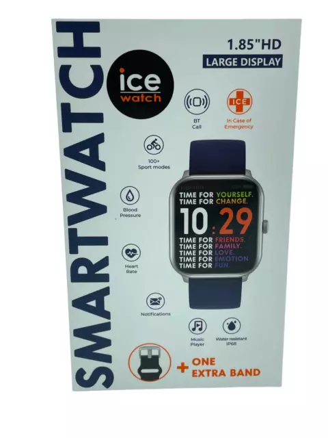 ICE-WATCH Smart Watch ICE smart one silber Band black + Extra Band navy 022252