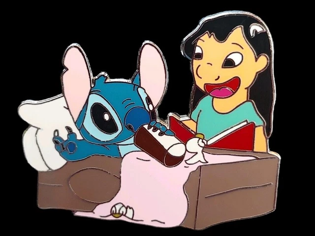 Fantasy Pin - Disney Lilo and Stitch in bed drinking a baby bottle of coffee LE